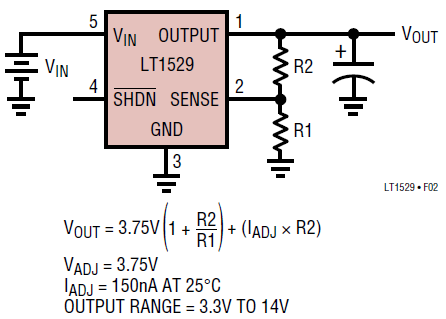 LT1529 Adj Version Schematic