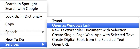 Opening Windows links