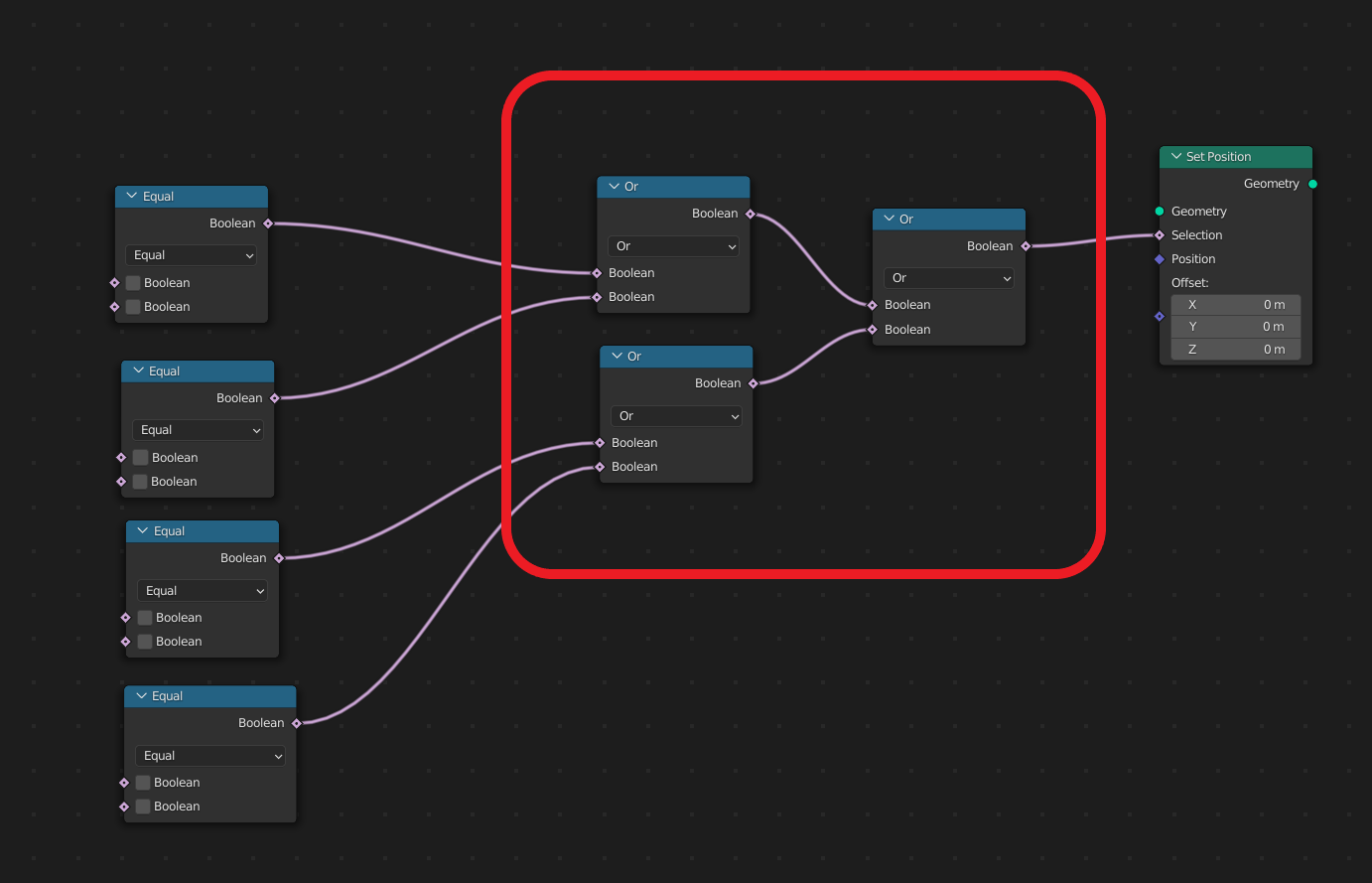 3 "or" Boolean nodes