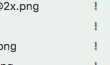 以下のようにpngファイルの一部に!マークがついてしまってます[1]