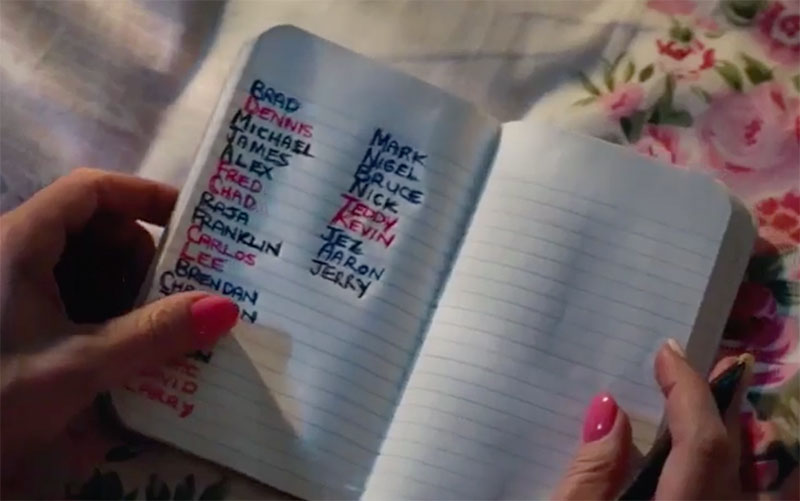 A page in Cassie's notebook.