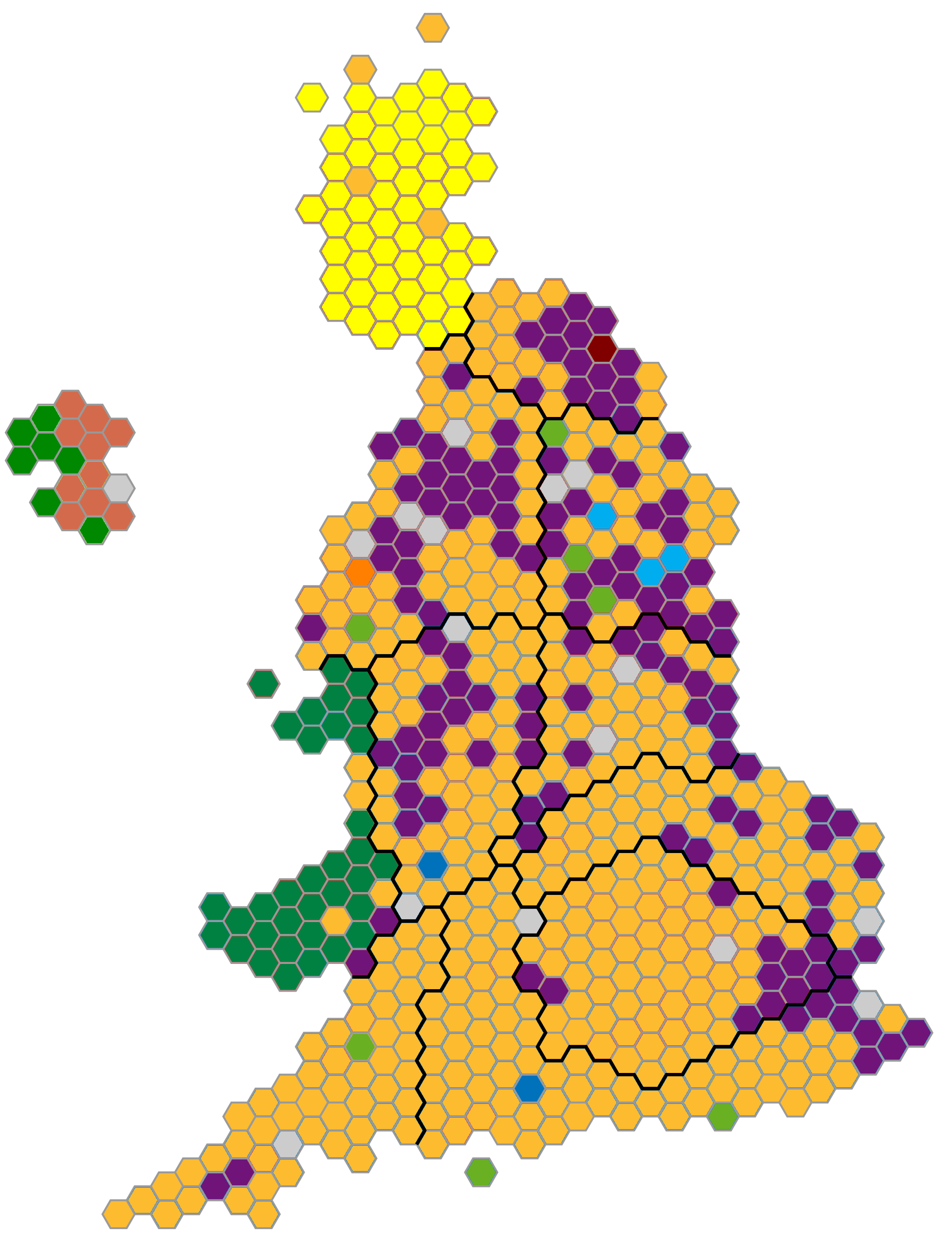 UK constituencies by strongest third party