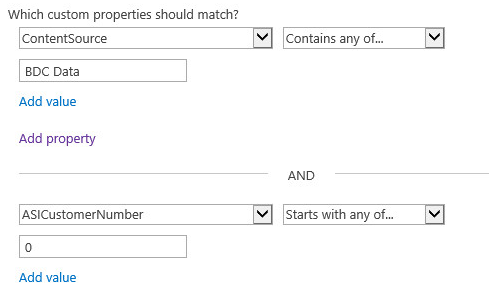 Result Type property matching