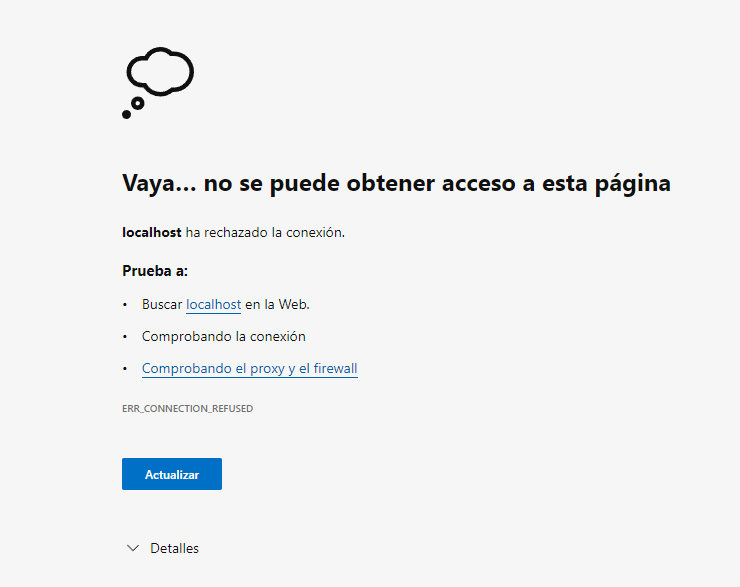 error de acceso localhost