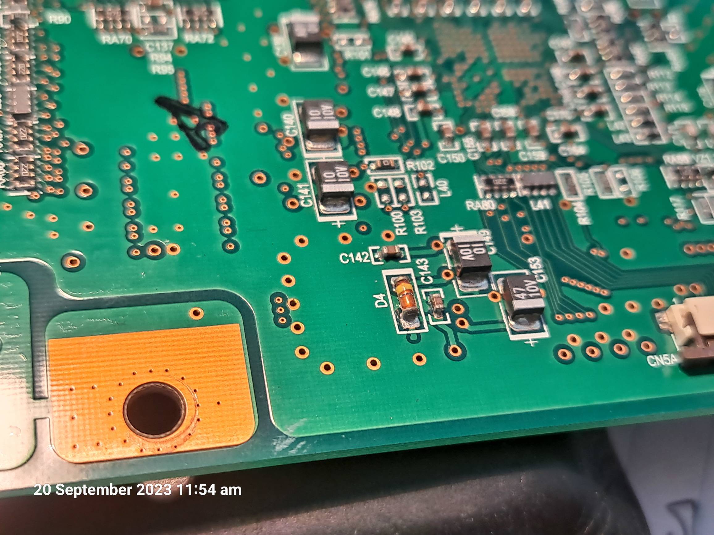 Failed diode close-up photo