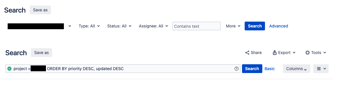 basic and advanced search in Jira