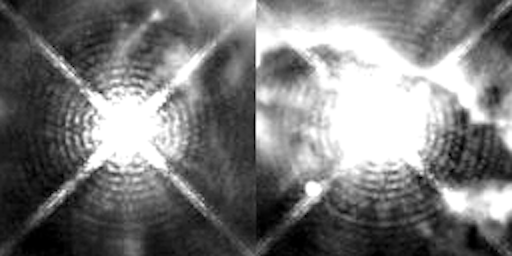 HST diffraction pattern through narrow-band filter