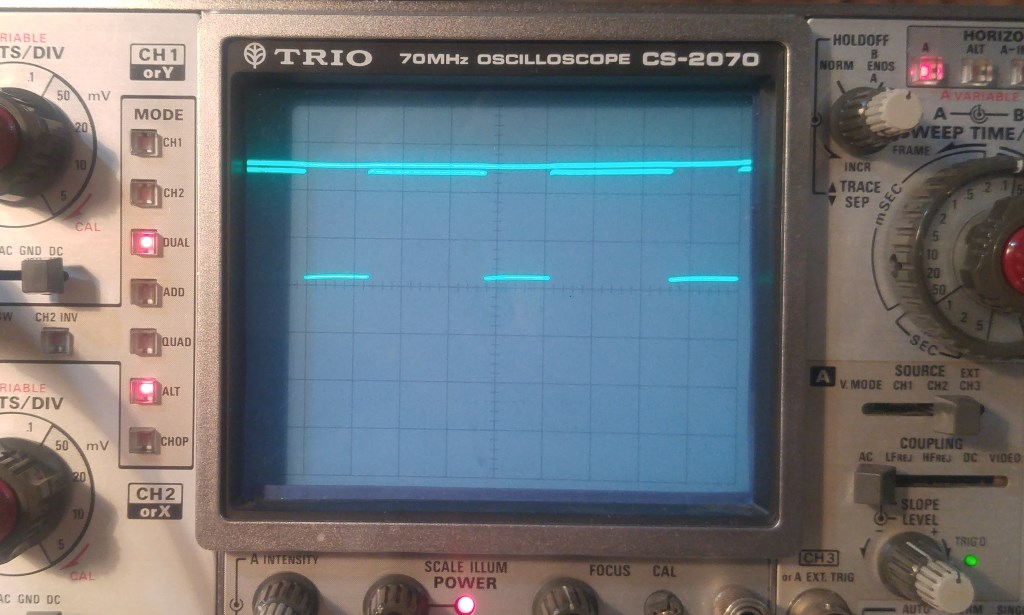 VCC on oscilloscope