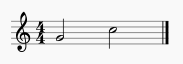 G, C half notes in 4/4