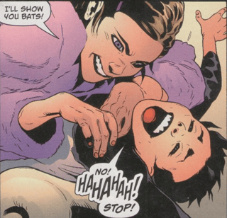 Superboy's mother tickles him