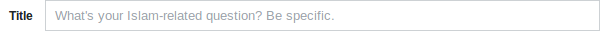 What's your Islam-related question? Be specific.