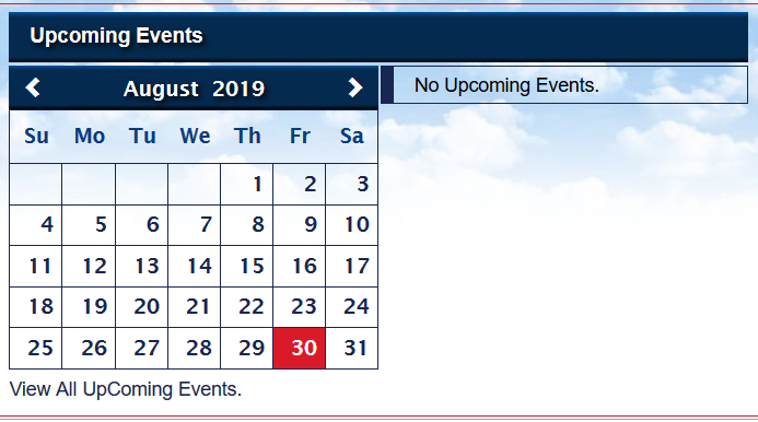 calendar on home page