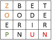 All the rest words added with a "filler" letter(P)