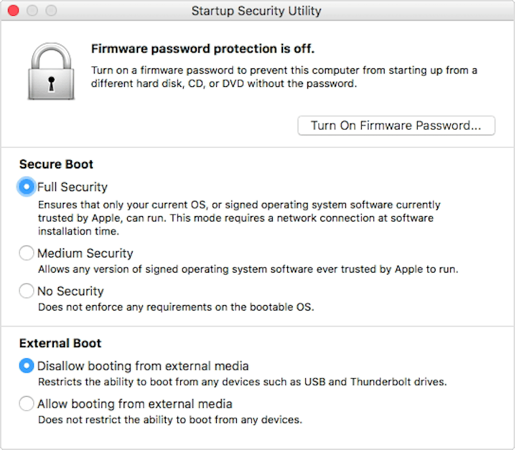 Startup Security Utility Image