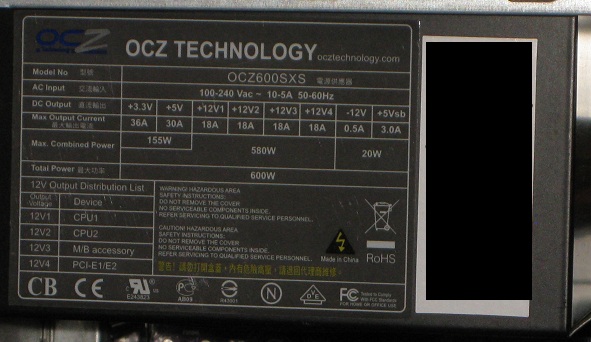 OCZ 4-rail unit label