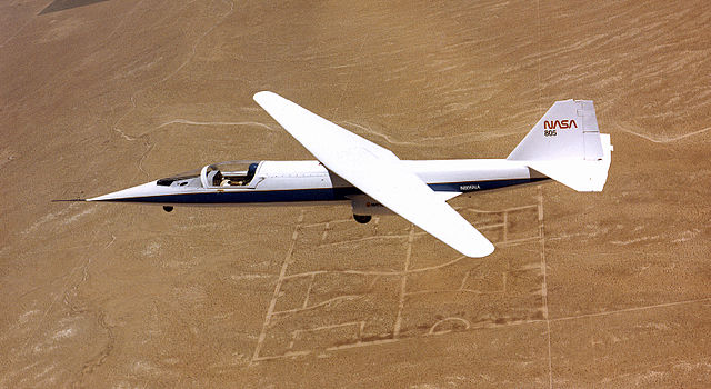 NASA AD-1 research aircraft in flight