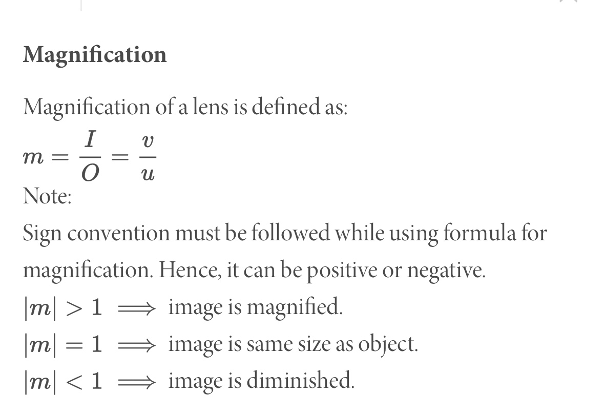 Magnification Formula