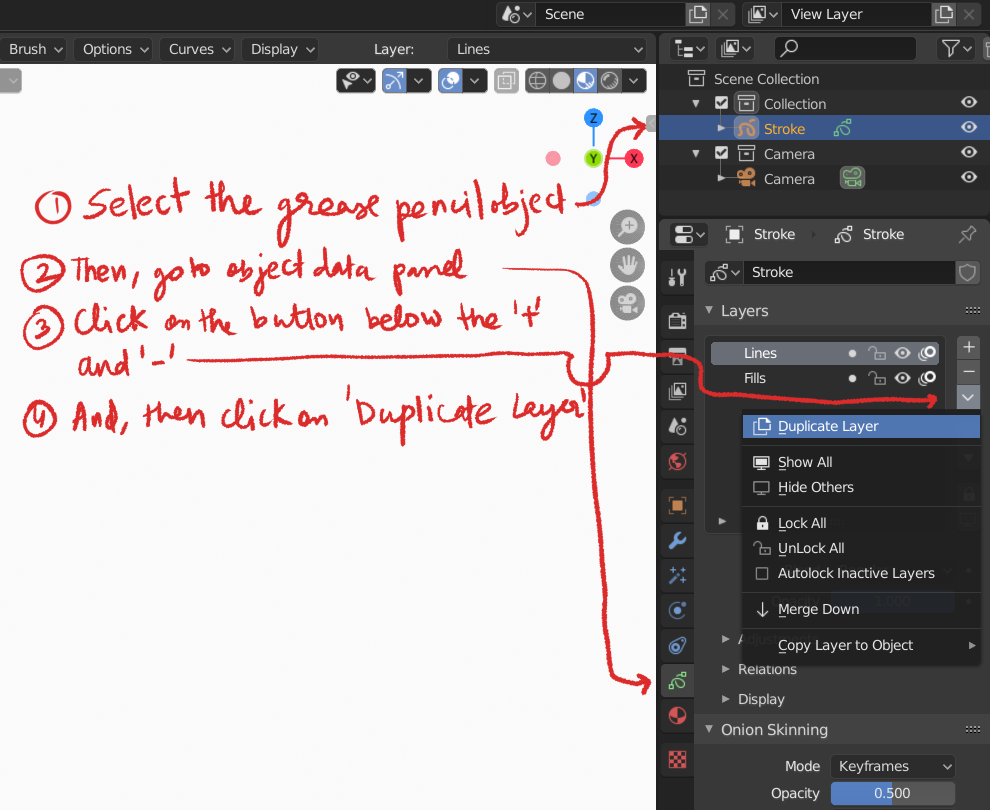 dupilcating a grease pencil layer