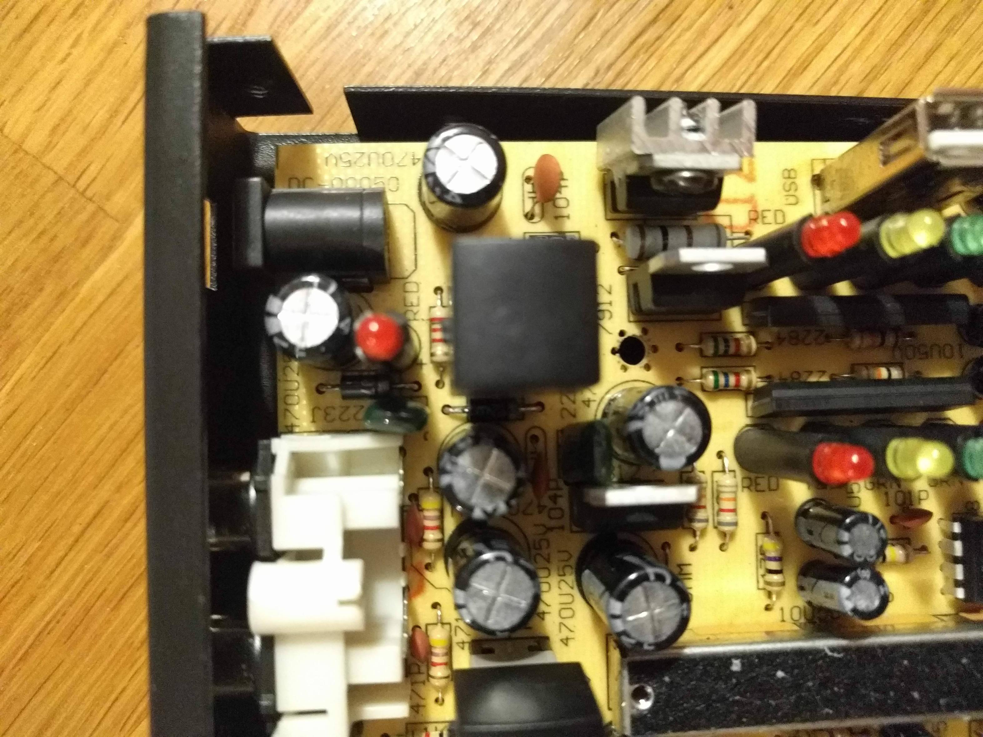 power input part of circuit board