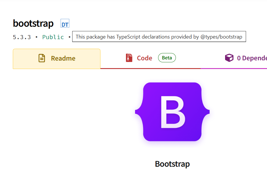 Bootstrap package page