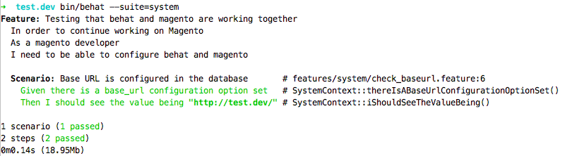 Your first behat test passed!