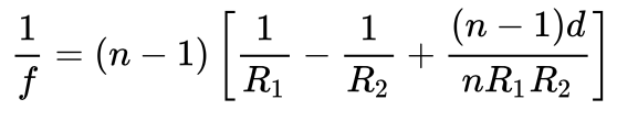 Lensmaker's Equation