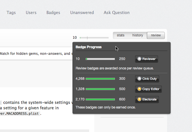 review task progress bars