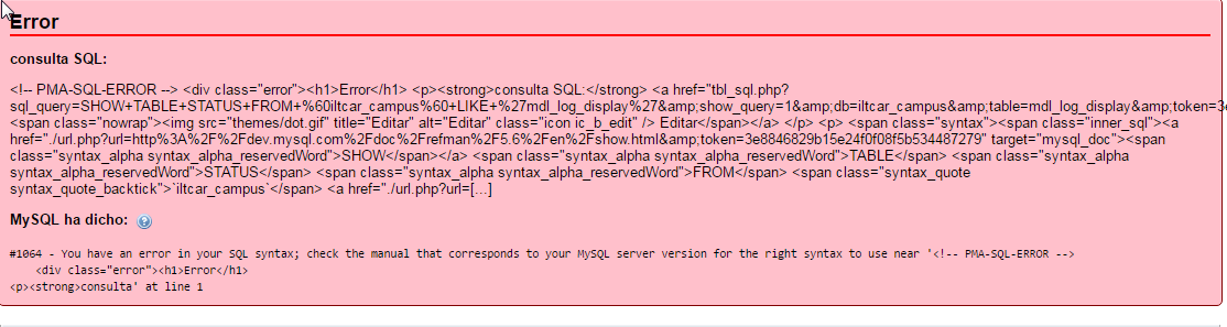 Error al importar BD en MySql 