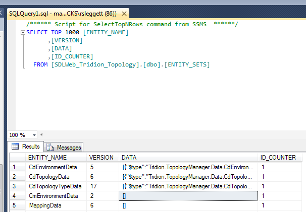 Empty Topology Manager CmEnvironmentData