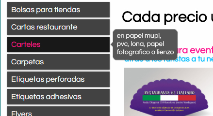 menu con descripcion en cada <li>