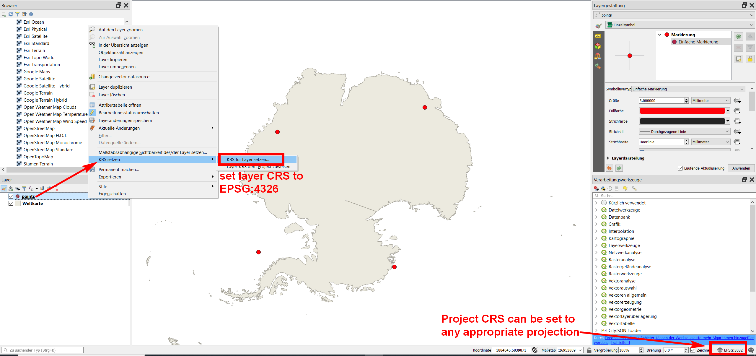 QGIS Project CRS vs. layer CRS