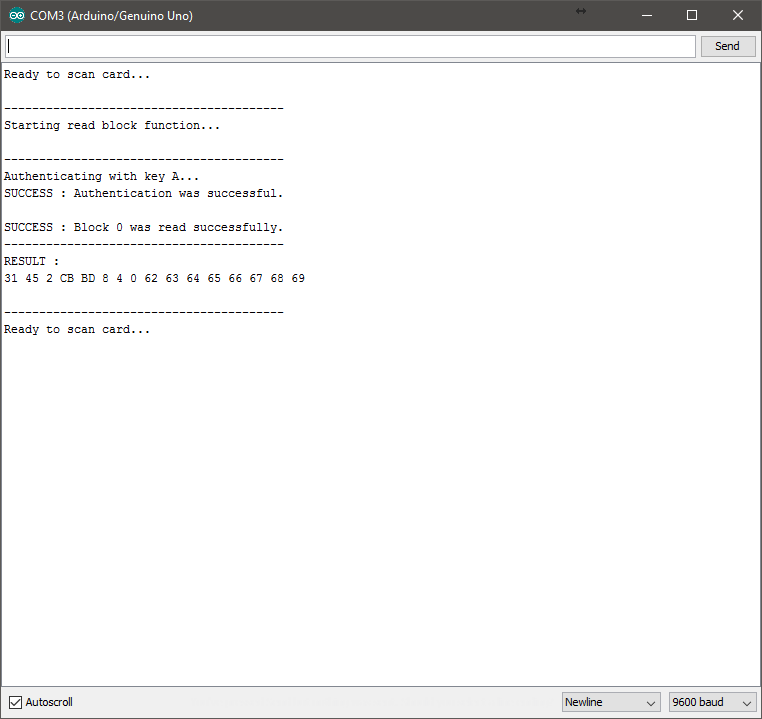 Second capture of serial monitor.