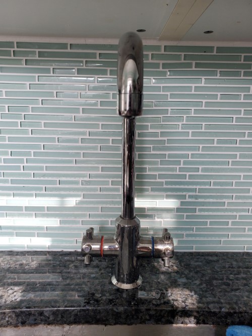 Front of faucet