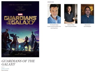 Screenshot of the project page showing the GotG poster and some of the Skywalker staff on the right