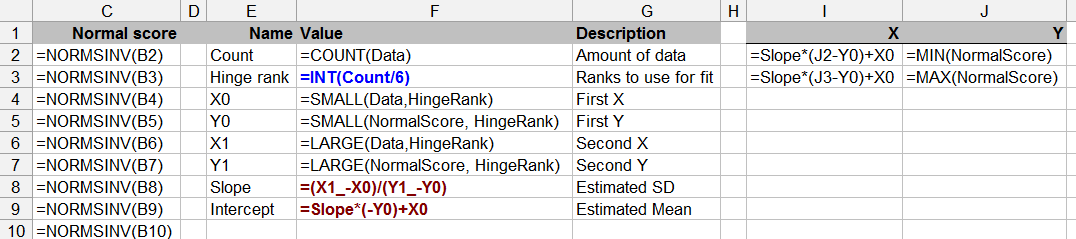 Spreadsheet: reference line calculation