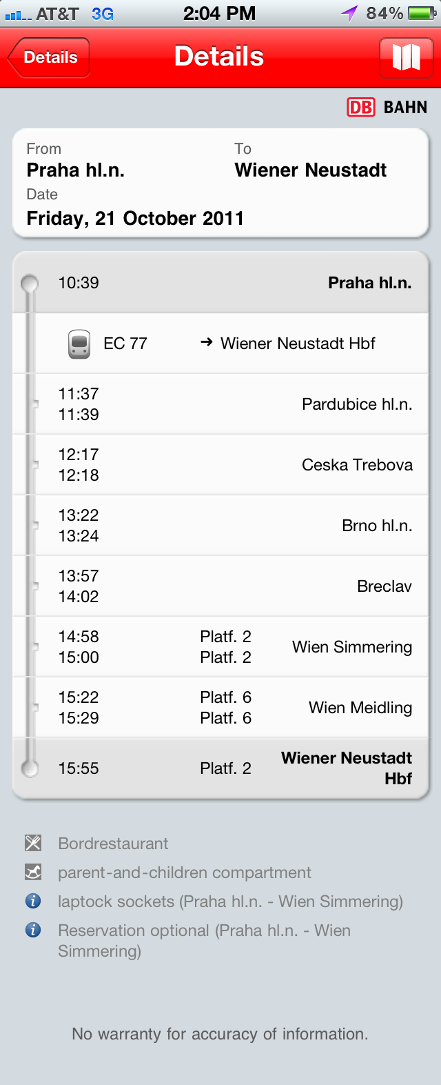 Prague to Vienna Train Schedule