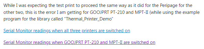 Screenshot of same post, with same two links, but now with the visited link clearly distinguished from the unvisited one by being in a purple color. I accomplish this with a userscript.