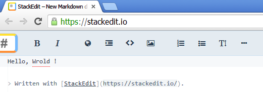 stackedit showing typo