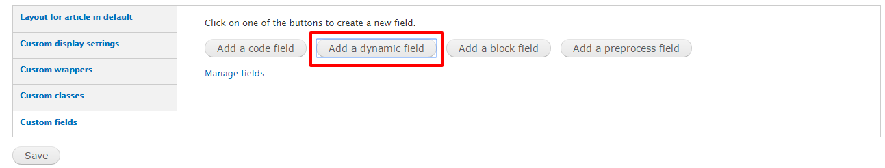 Click on Add Dynamic Field