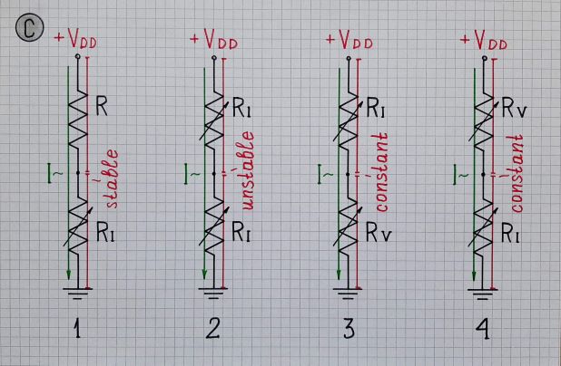 Interacting dynamic resistors