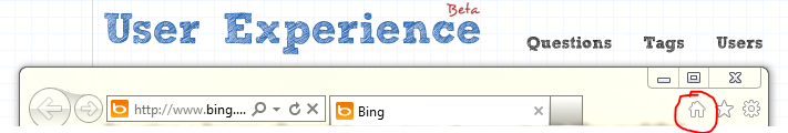 Internet Explorer home button