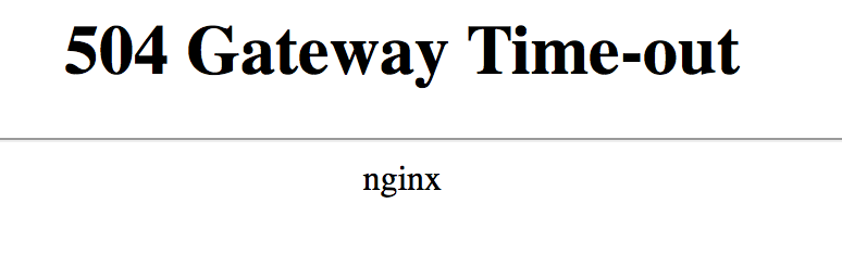 nginx 504 Gateway Time-out