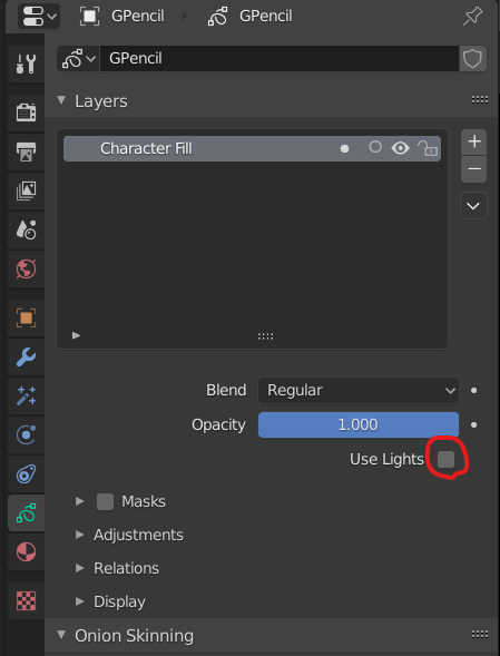 Layer > Use Lights