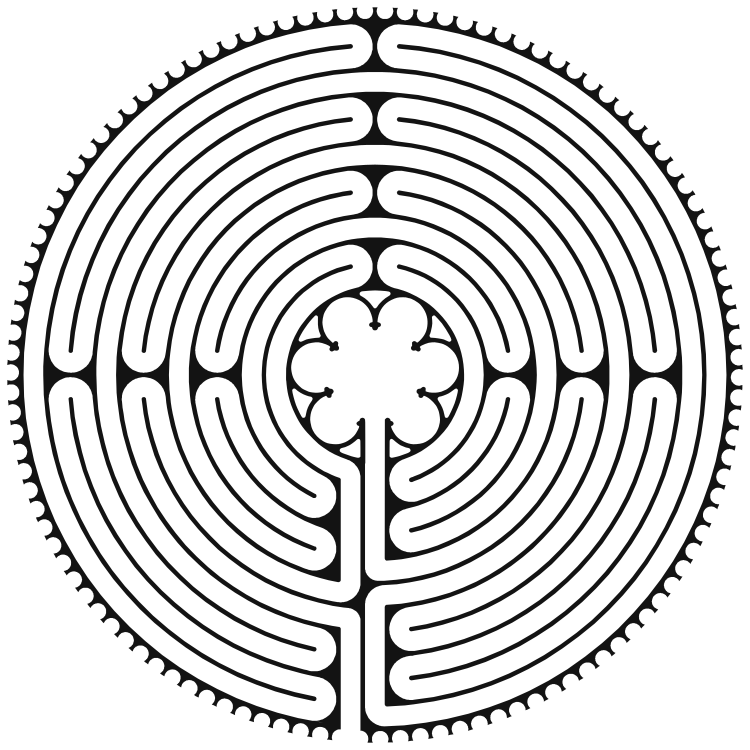 Plan of the labyrinth of Chartres Cathedral