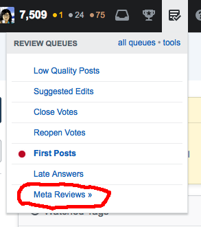 screenshot: review dropdown