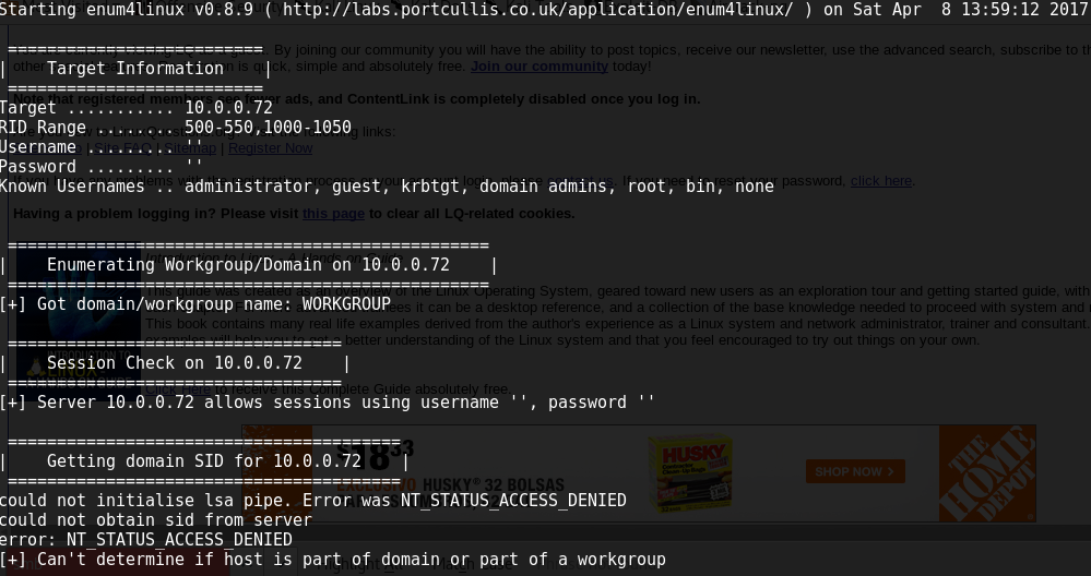enum4linux -U 1