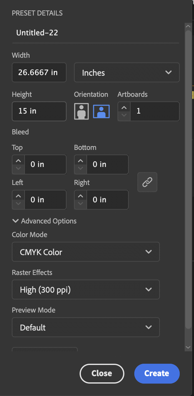 Illustrator inch conversion