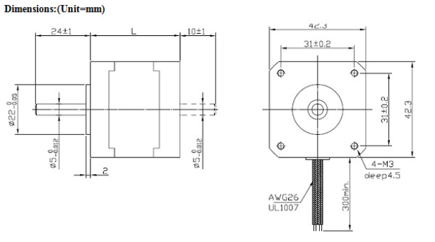 NEMA 17 dimensions