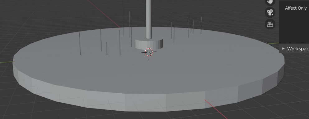 the picture shows the large plate and the smaller cylinders I want to vary in number across it