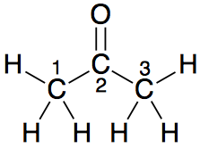 Structural formula of acetone